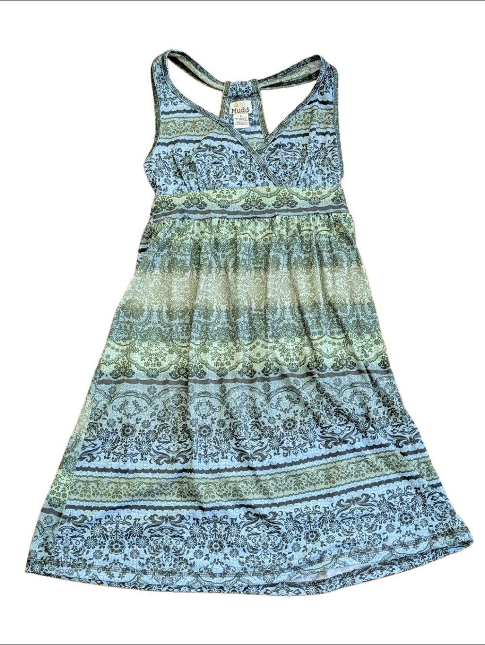 Mudd 2000s Y2K Bohemian Style Floral Print Racerback Festival Summer Dress